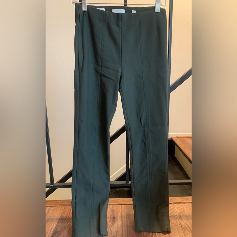 Vince Olive Green Quiet Luxury Work Pants With Stretch